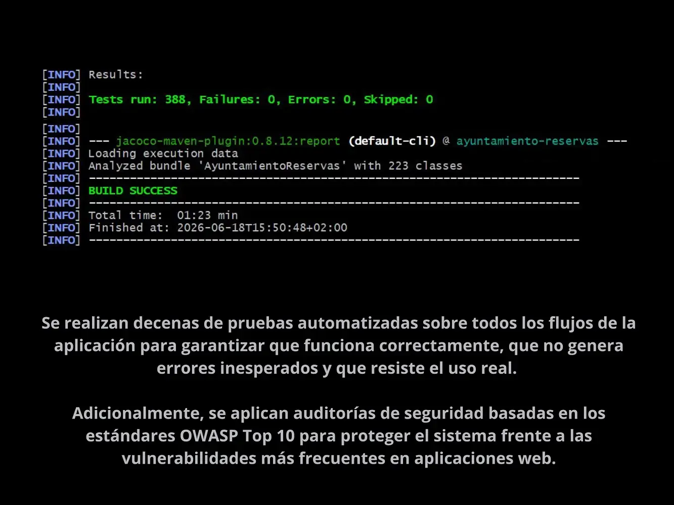 Resultados de pruebas automatizadas y auditoría de seguridad OWASP